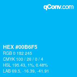 Color code: HEX #00B6F5 | qconv.com