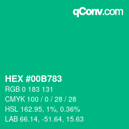 Color code: HEX #00B783 | qconv.com