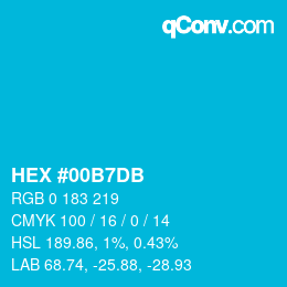カラーコード: HEX #00B7DB | qconv.com