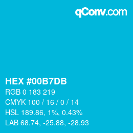 カラーコード: HEX #00B7DB | qconv.com