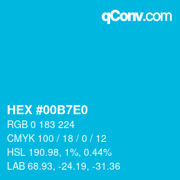 Color code: HEX #00B7E0 | qconv.com