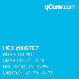 Color code: HEX #00B7E7 | qconv.com