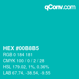 Color code: HEX #00B8B5 | qconv.com