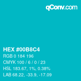 Color code: HEX #00B8C4 | qconv.com