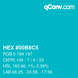 Color code: HEX #00B8C5 | qconv.com