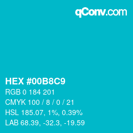 Color code: HEX #00B8C9 | qconv.com