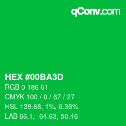 Color code: HEX #00BA3D | qconv.com