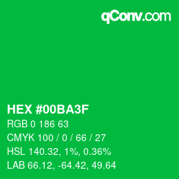 Color code: HEX #00BA3F | qconv.com