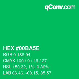 Código de color: HEX #00BA5E | qconv.com
