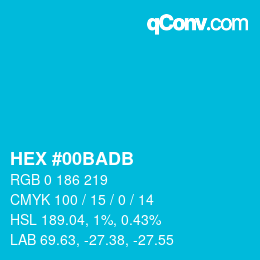 Color code: HEX #00BADB | qconv.com