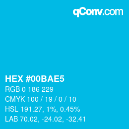 Color code: HEX #00BAE5 | qconv.com