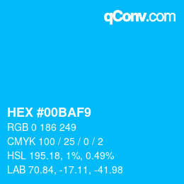 Color code: HEX #00BAF9 | qconv.com