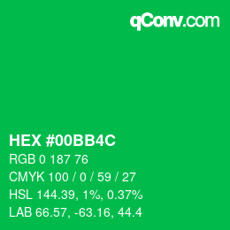 Color code: HEX #00BB4C | qconv.com
