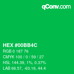 Color code: HEX #00BB4C | qconv.com