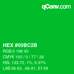 Color code: HEX #00BC2B | qconv.com