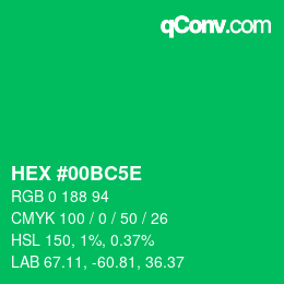 Color code: HEX #00BC5E | qconv.com