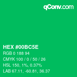カラーコード: HEX #00BC5E | qconv.com