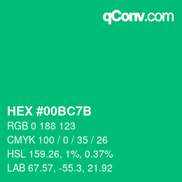 Color code: HEX #00BC7B | qconv.com