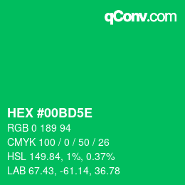Código de color: HEX #00BD5E | qconv.com