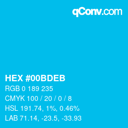 Código de color: HEX #00BDEB | qconv.com