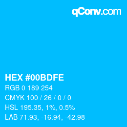 Color code: HEX #00BDFE | qconv.com
