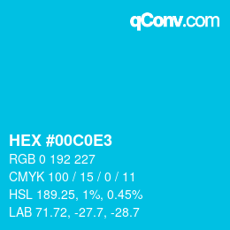 Color code: HEX #00C0E3 | qconv.com