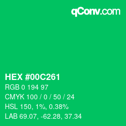 Color code: HEX #00C261 | qconv.com