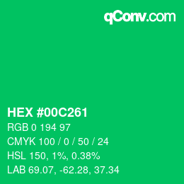 Color code: HEX #00C261 | qconv.com