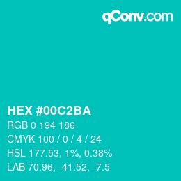 Color code: HEX #00C2BA | qconv.com