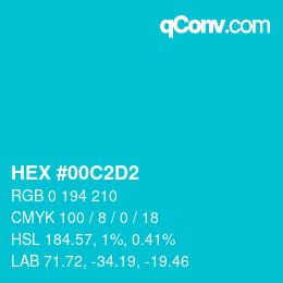 Color code: HEX #00C2D2 | qconv.com