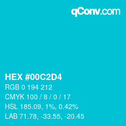 Color code: HEX #00C2D4 | qconv.com