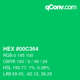 Color code: HEX #00C364 | qconv.com