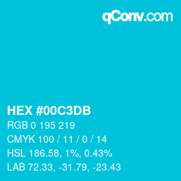 Color code: HEX #00C3DB | qconv.com