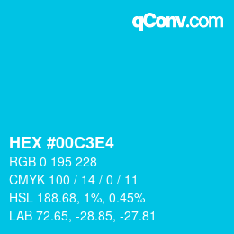 Color code: HEX #00C3E4 | qconv.com