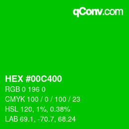 Color code: HEX #00C400 | qconv.com