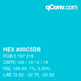颜色代码: HEX #00C5DB | qconv.com