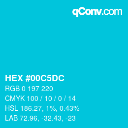 颜色代码: HEX #00C5DC | qconv.com