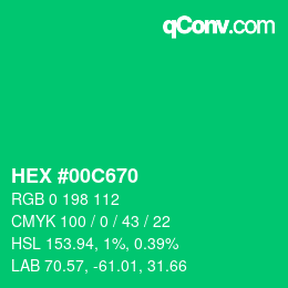 Color code: HEX #00C670 | qconv.com