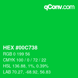 Color code: HEX #00C738 | qconv.com