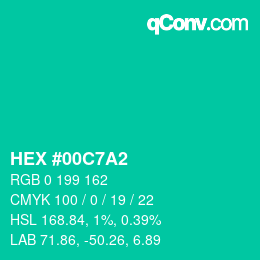 Color code: HEX #00C7A2 | qconv.com