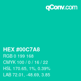 Color code: HEX #00C7A8 | qconv.com
