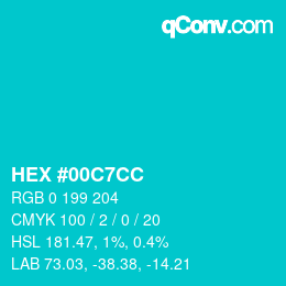 Color code: HEX #00C7CC | qconv.com