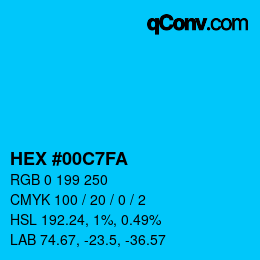 Color code: HEX #00C7FA | qconv.com