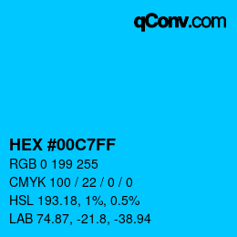 Color code: HEX #00C7FF | qconv.com