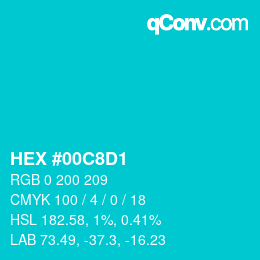 Color code: HEX #00C8D1 | qconv.com
