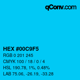 Color code: HEX #00C9F5 | qconv.com
