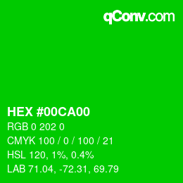 Color code: HEX #00CA00 | qconv.com