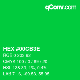Color code: HEX #00CB3E | qconv.com