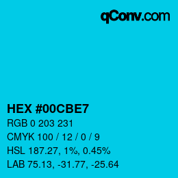 Color code: HEX #00CBE7 | qconv.com