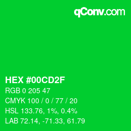 Color code: HEX #00CD2F | qconv.com